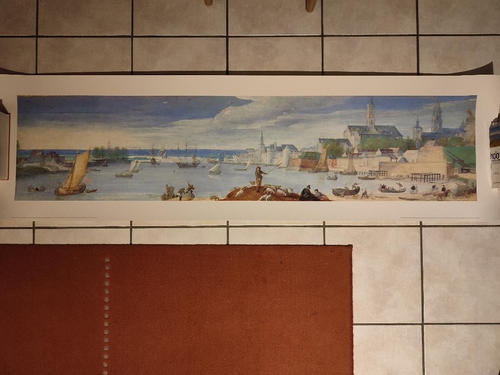 Hans Bol Vue d’Anvers 1583, Antiquités & Art, Enlèvement, Paysage, Autres techniques