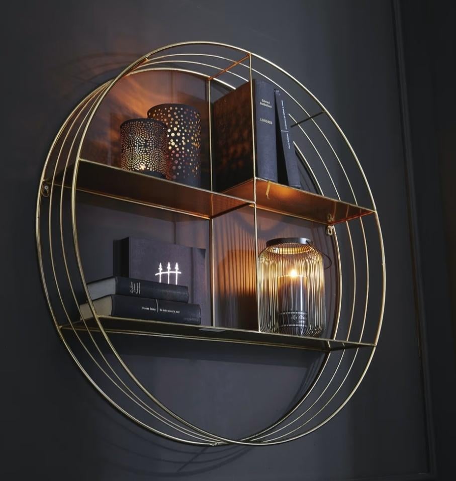 Rond wandrek van goudkleurig metaal stijl, Huis en Inrichting, Woonaccessoires | Wandplanken en Boekenplanken, Ophalen, Zo goed als nieuw