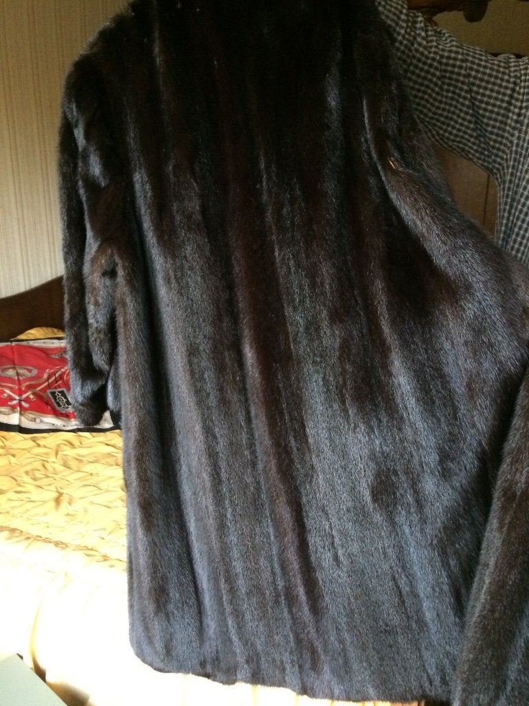 Nerts bontmantel, Kleding | Dames, Ophalen, Gedragen, Maat 42/44 (L), Zwart