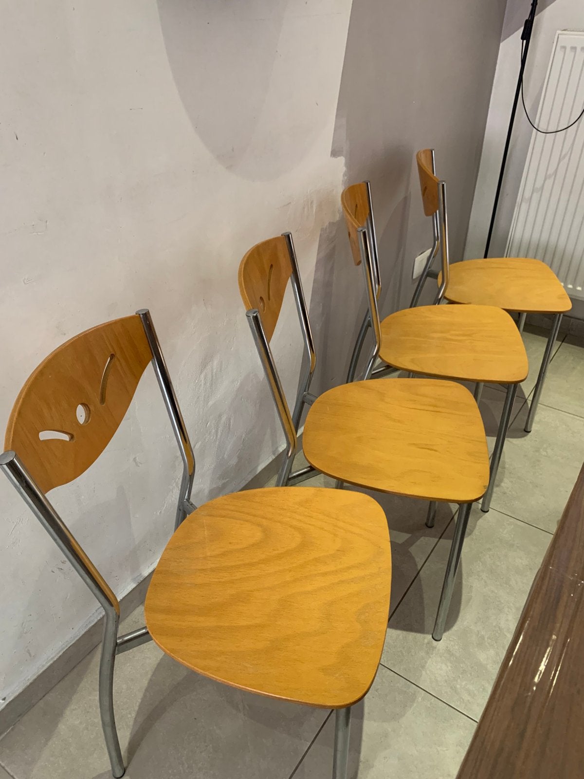 Ensemble de 4 chaises vintage — Années 90/Retro 'Smile', Enlèvement, Utilisé