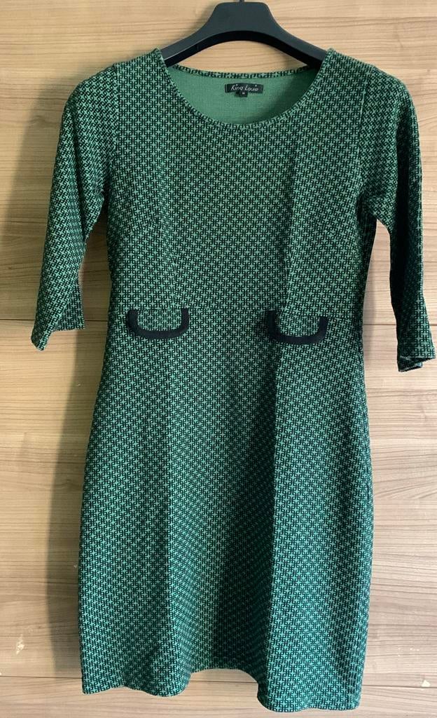 Groen /zwart kleed van King Louie maat M, Maat 38/40 (M), Ophalen of Verzenden, Zo goed als nieuw, Boven de knie
