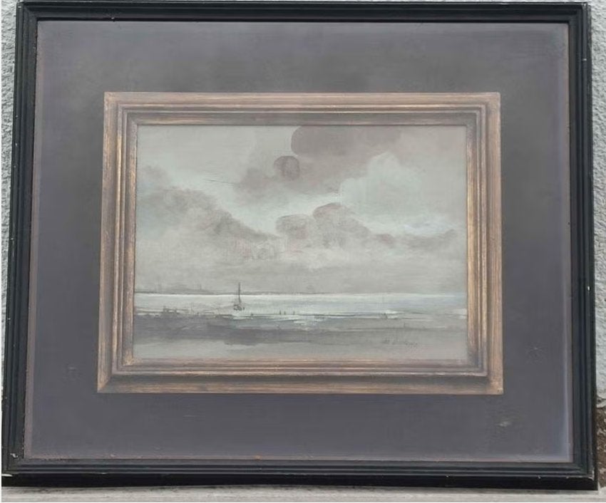 Aquarelle marine signe van gotthem, Ophalen of Verzenden, Aquarel
