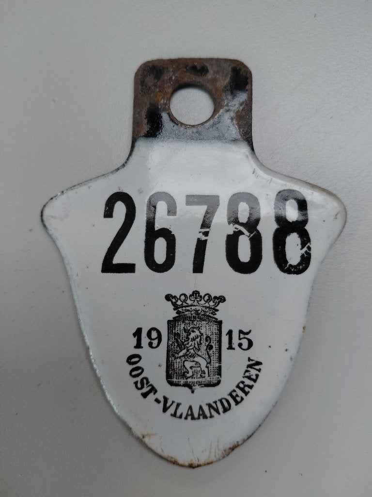 antieke fietsplaat 1915 in zeer goeie staat, Antiquités & Art, Antiquités | Email, Enlèvement