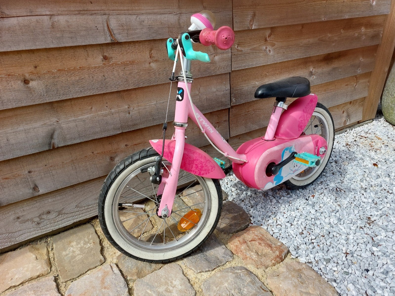 Leuk roze meisjesfietsje 14" B'Twin, Fietsen en Brommers, Ophalen, Zijwieltjes