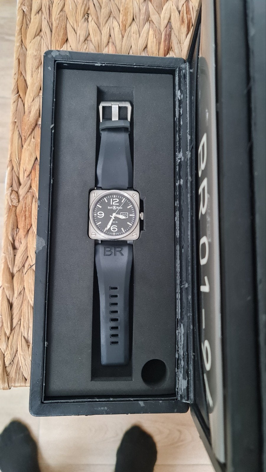 Bell & ross BR 01, Handtassen en Accessoires, Horloges | Heren, Ophalen, Leer