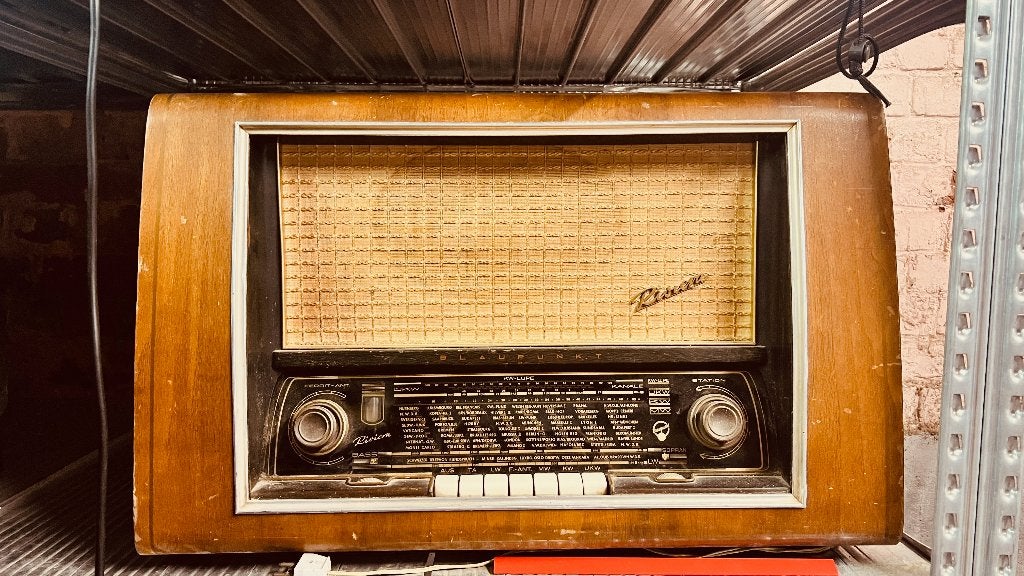 Oude Blauwpunt radio uit jaren 50, Audio, Tv en Foto, Ophalen, Niet werkend, Radio