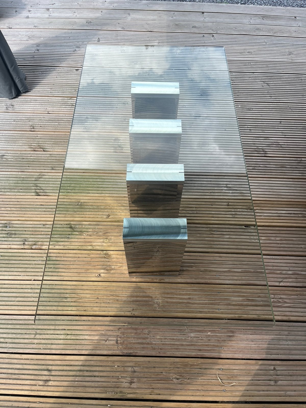 Salontafel met glazen blad en chromen onderstel, Ophalen, Zo goed als nieuw, Glas