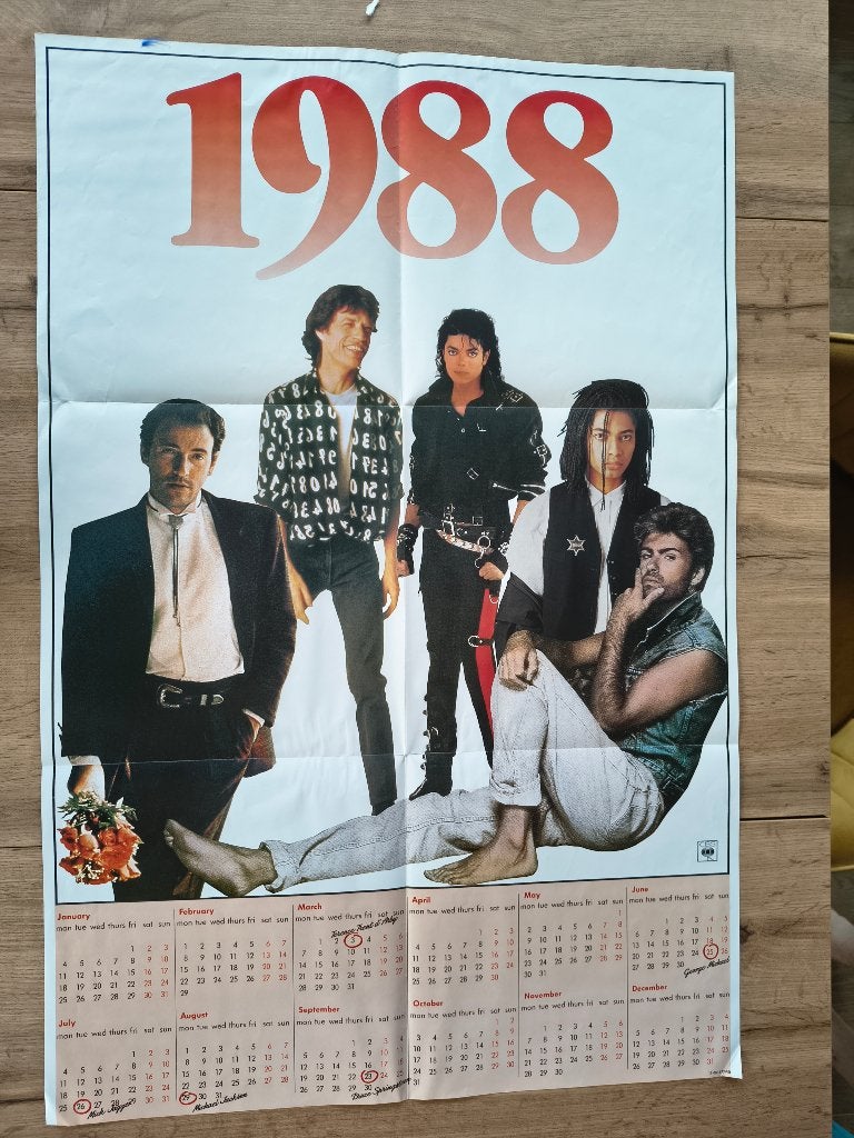 poster 1988, Rectangulaire vertical, Comme neuf, Musique, Enlèvement