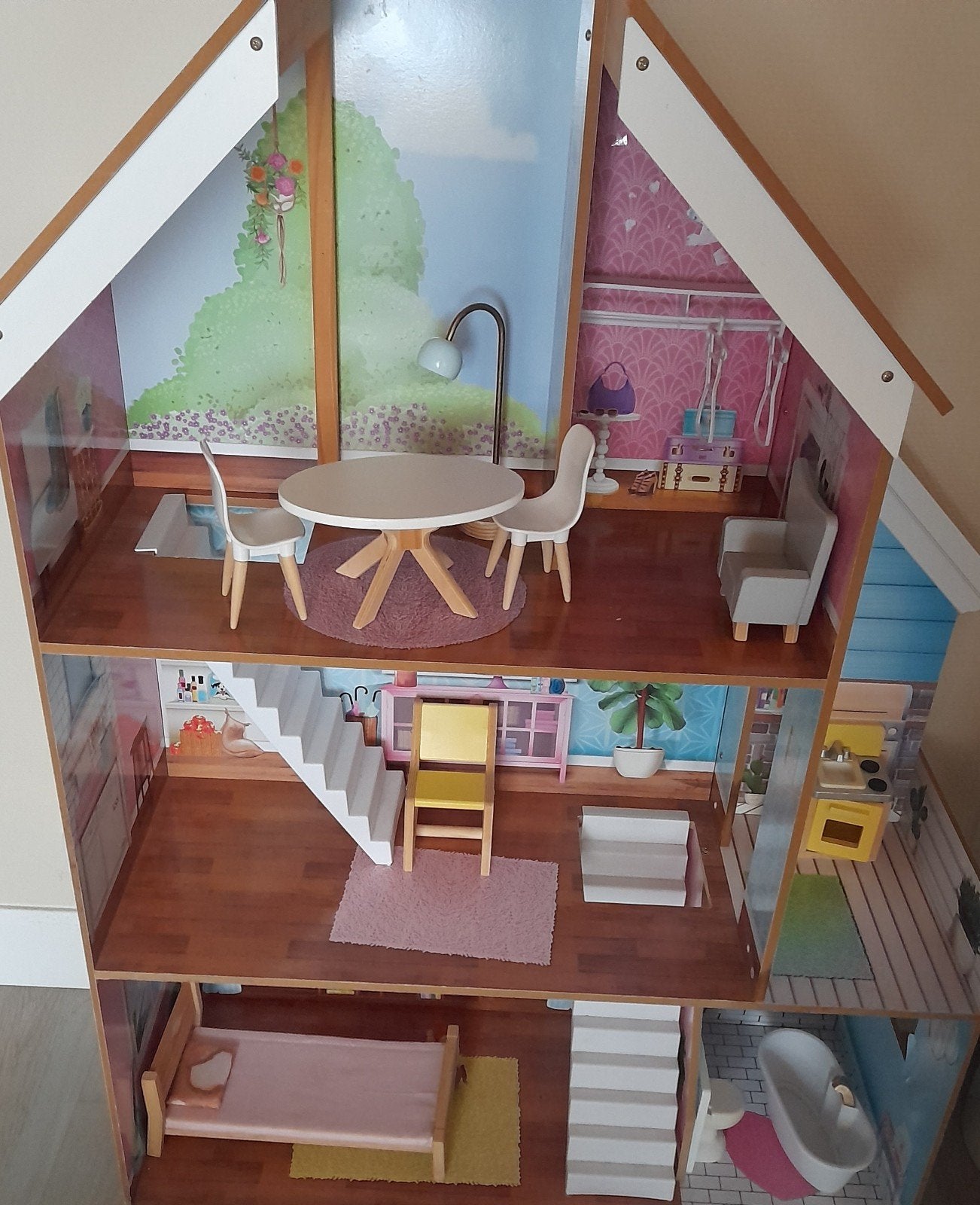 Houten Groot poppenhuis van het merk Kidkraft, Ophalen, Poppenhuis