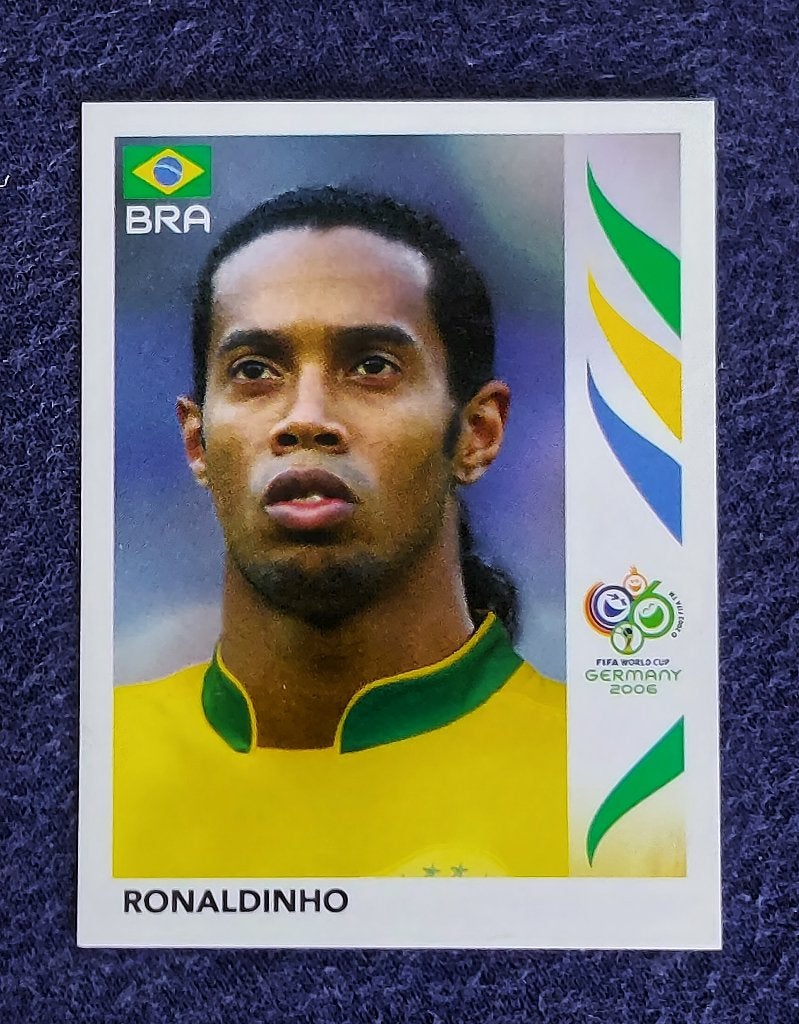 Panini sticker card voetbal ' WK 2006 - Ronaldinho ', Enlèvement ou Envoi, Neuf, Autocollant