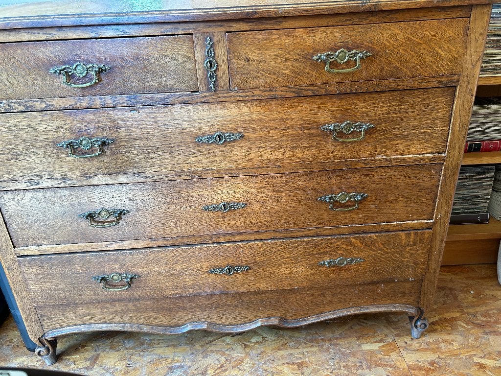 Vintage dressoir, Ophalen, Gebruikt, 100 tot 150 cm, Eikenhout