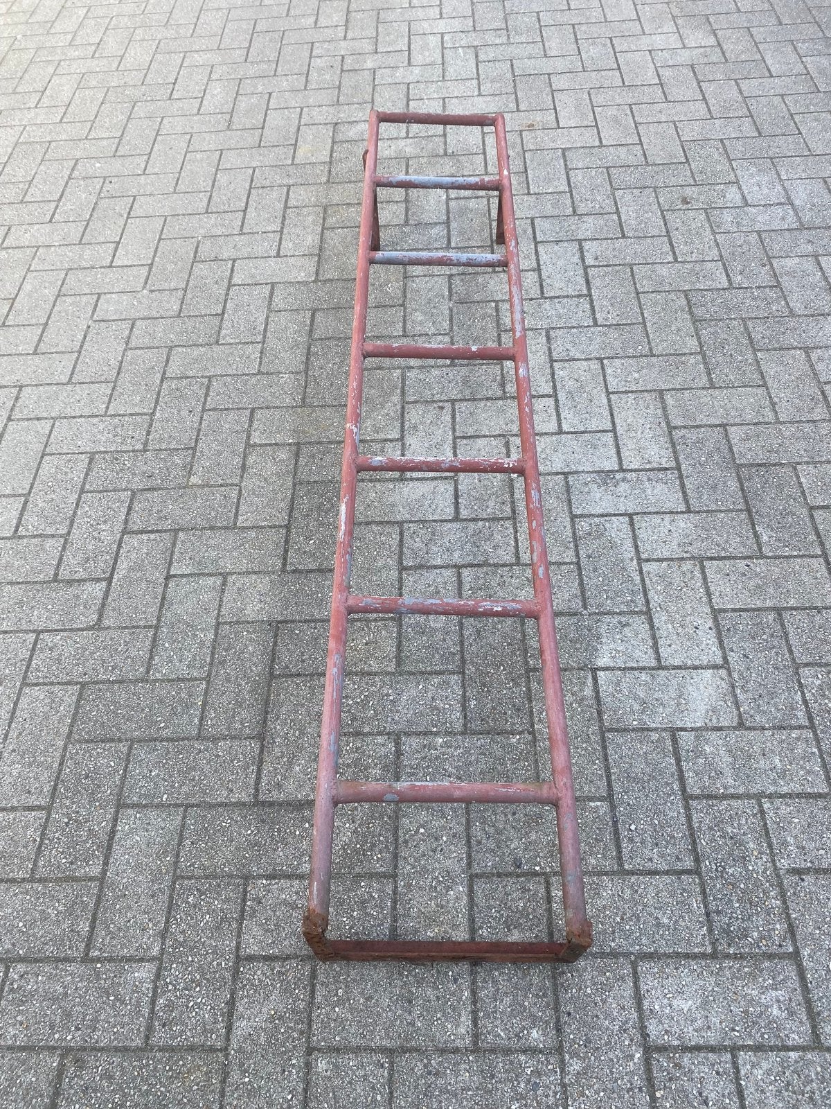oude metalen ladder, Ophalen, Gebruikt, IJzer