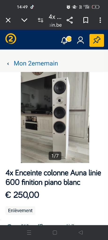 4 Enceinte colonne Auna linie 600 comme neuf de 2021, Autres marques, Comme neuf, Enlèvement, Haut-parleurs Frontaux, Arrière ou Stéréo