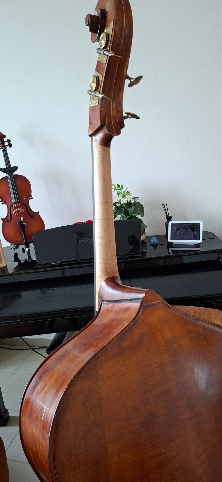 Handgemaakte contrabas, Muziek en Instrumenten, Ophalen, Zo goed als nieuw