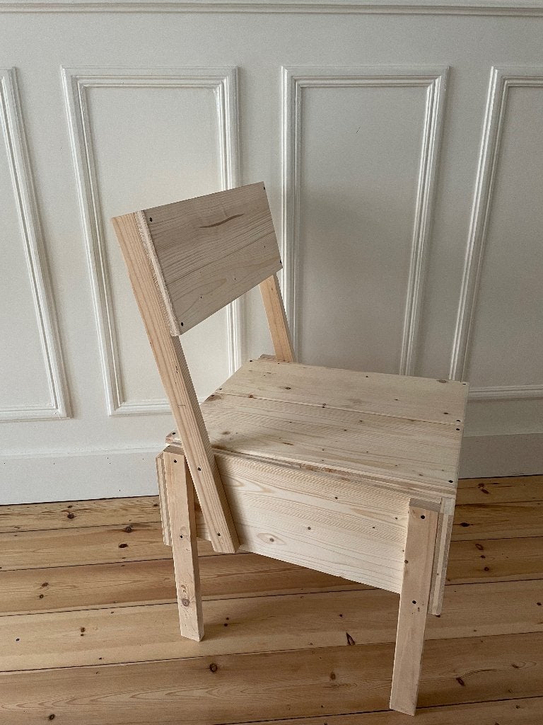 Fauteuil de style Sedia 1 Enzo Mari, Comme neuf, Brun, Enlèvement, Bois