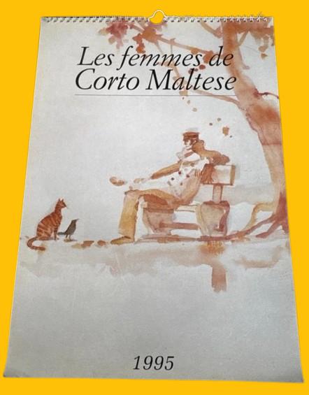 Corto Maltese ⚓ XL calendrier 1996 ✅ Hugo Pratt, Collections, Personnages de BD, Comme neuf, Image, Affiche ou Autocollant, Autres personnages