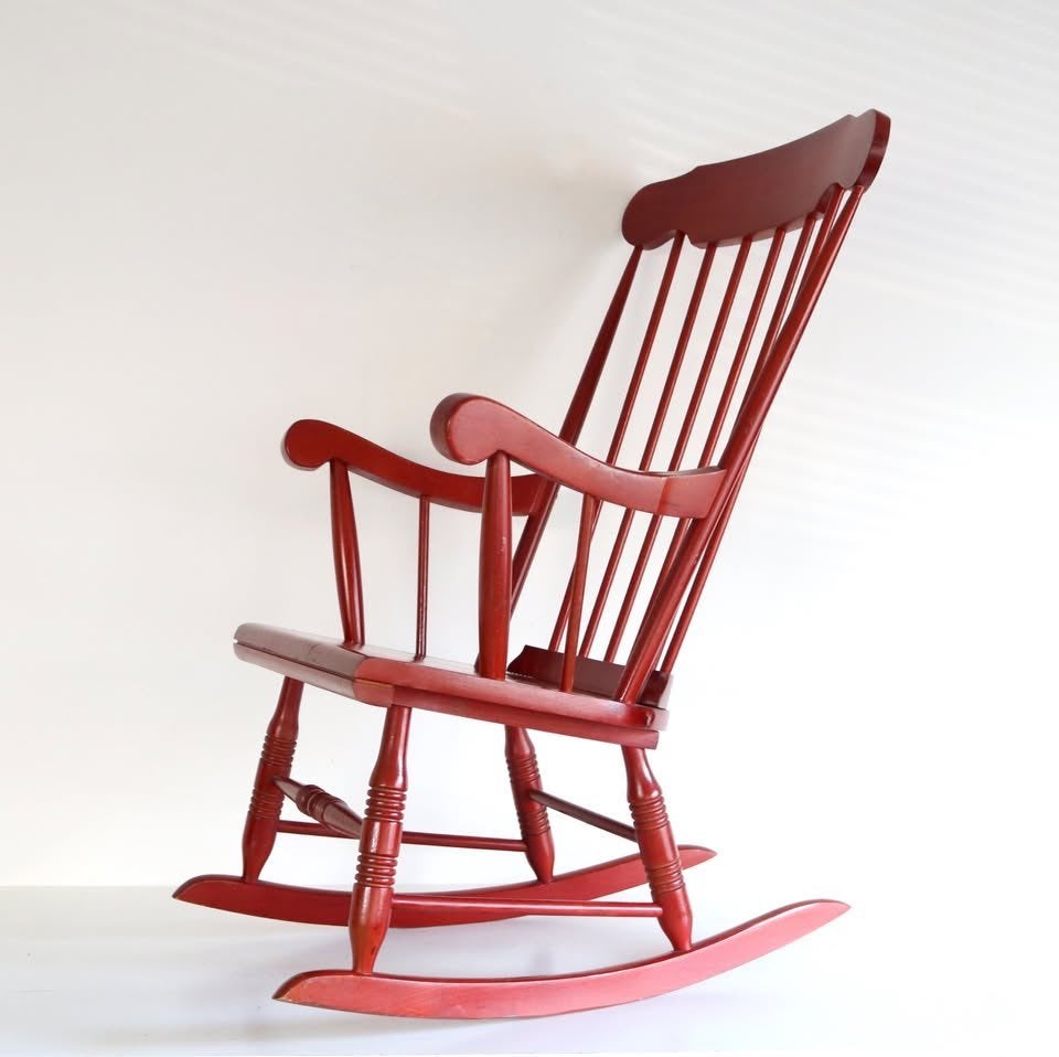 Vintage Schommelstoel - Seventies stoel - Retro deco, Antiek en Kunst, Ophalen