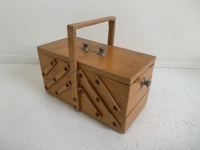 Vintage naaikoffer, Enlèvement, Utilisé, Bois, Vintage