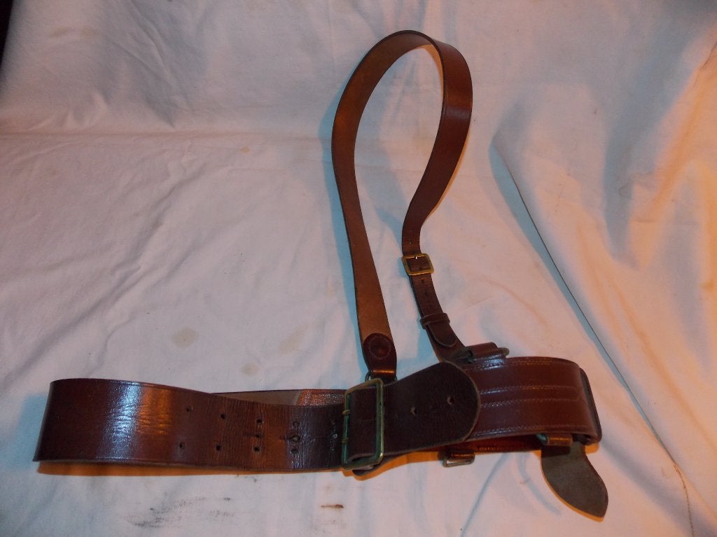 Ceinture Sam Brown en cuir belge, Collections, Objets militaires | Général, Enlèvement ou Envoi, Armée de terre, Vêtements ou Chaussures
