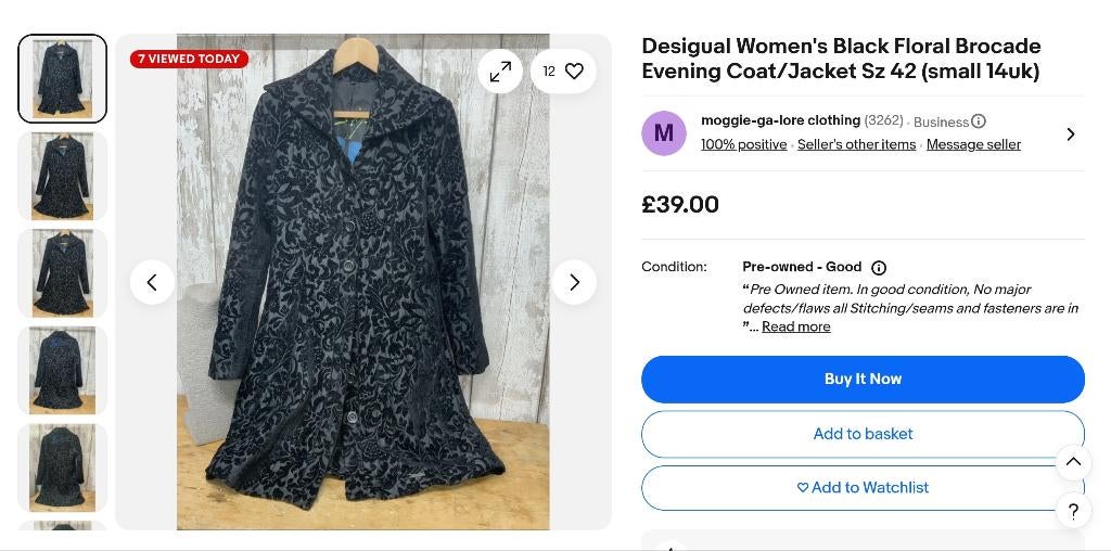 Jas gothic merkkledij Desigual nieuw, Maat 38/40 (M), Zwart, Nieuw, Ophalen of Verzenden