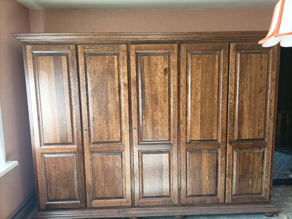bed en kleerkast, Ophalen, Bruin, Tweepersoons, 140 cm
