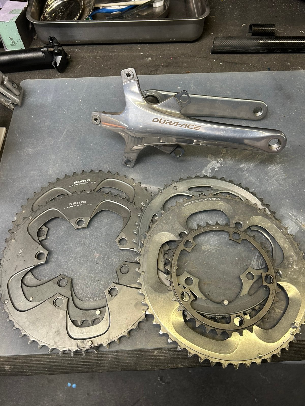 Dura ace 7800 crankstel + sram tandwielen, Fietsen en Brommers, Fietsonderdelen, Ophalen of Verzenden