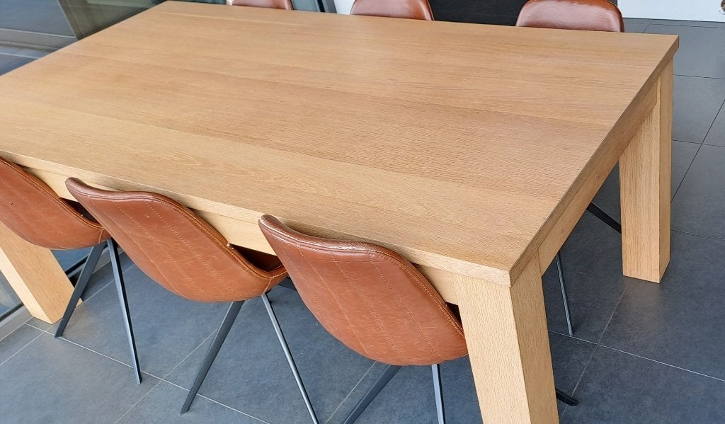 Table à manger, Comme neuf, 100 à 150 cm, Enlèvement, Chêne