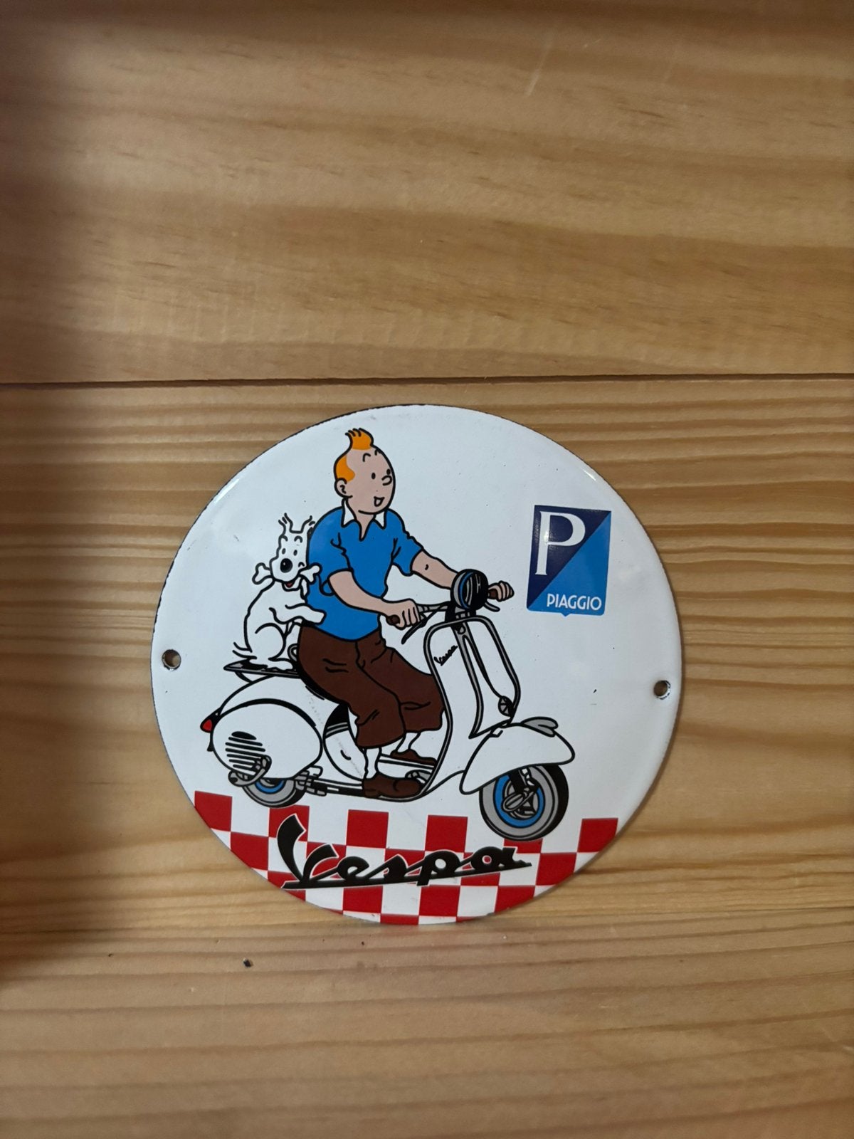 Plaque émaillée tintin, Antiquités & Art, Enlèvement ou Envoi