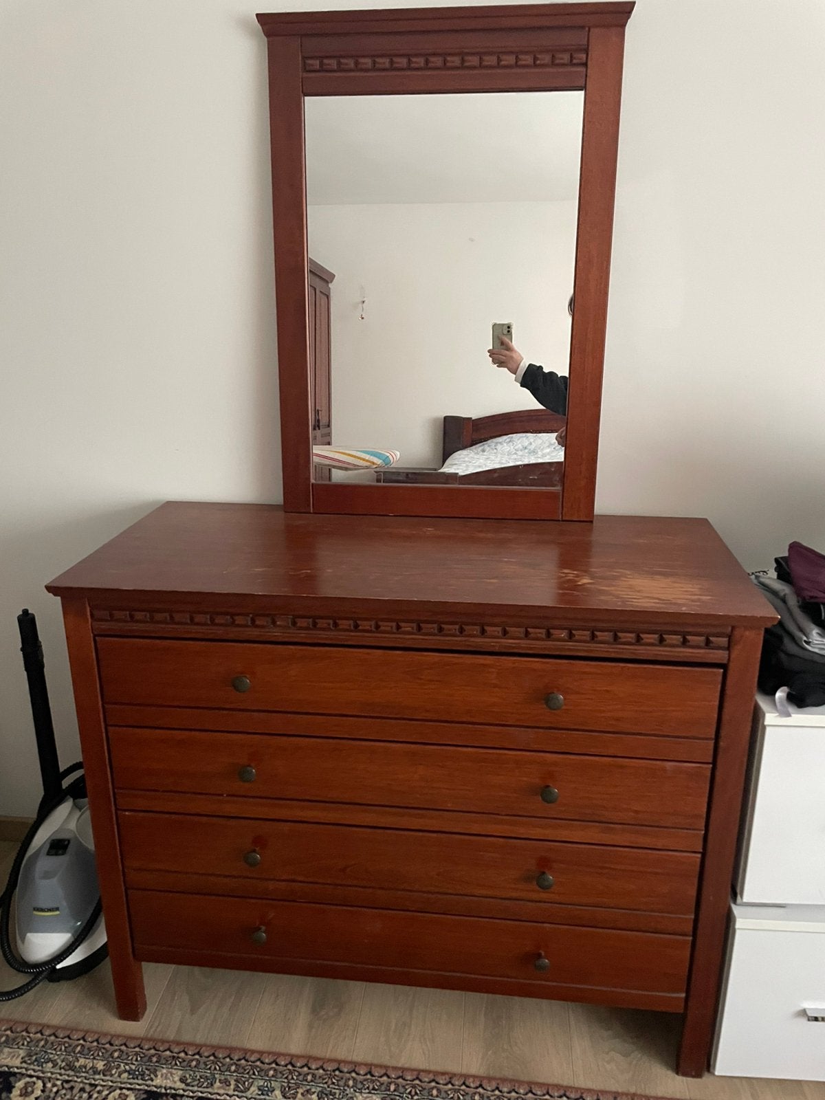 Commode avec miroir, 25 à 50 cm, Vintage, 100 à 150 cm, Enlèvement