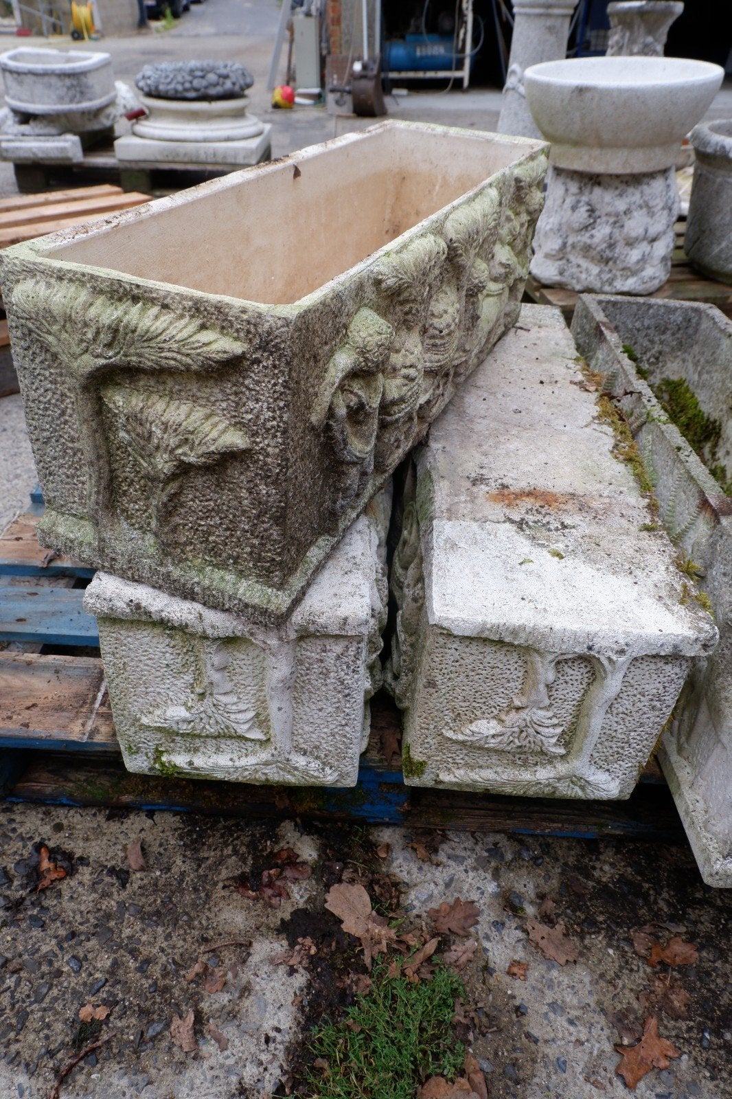 3 jardinières en béton, Beton
