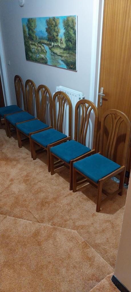 6 vintage stoelen voor eetkamer, Huis en Inrichting, Stoelen, Ophalen, Bruin, Zo goed als nieuw, Vijf, Zes of meer stoelen