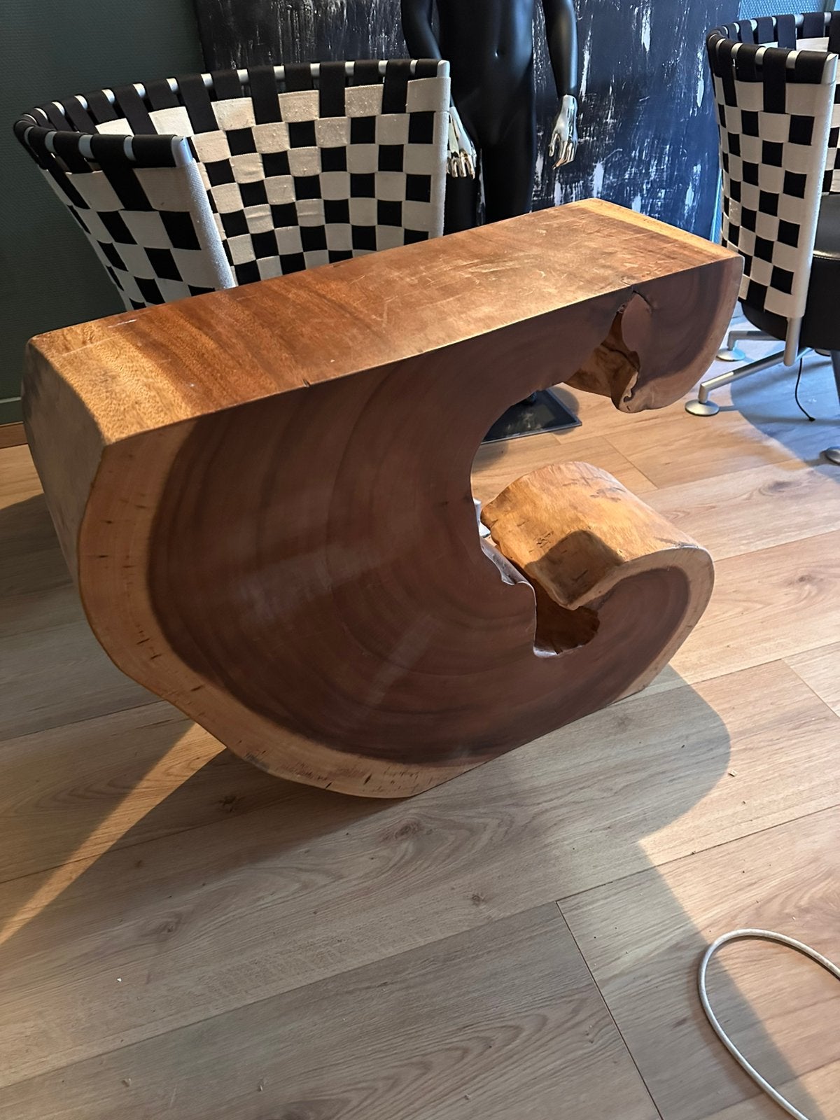 Boomstam bijzet tafel, Ophalen, Gebruikt