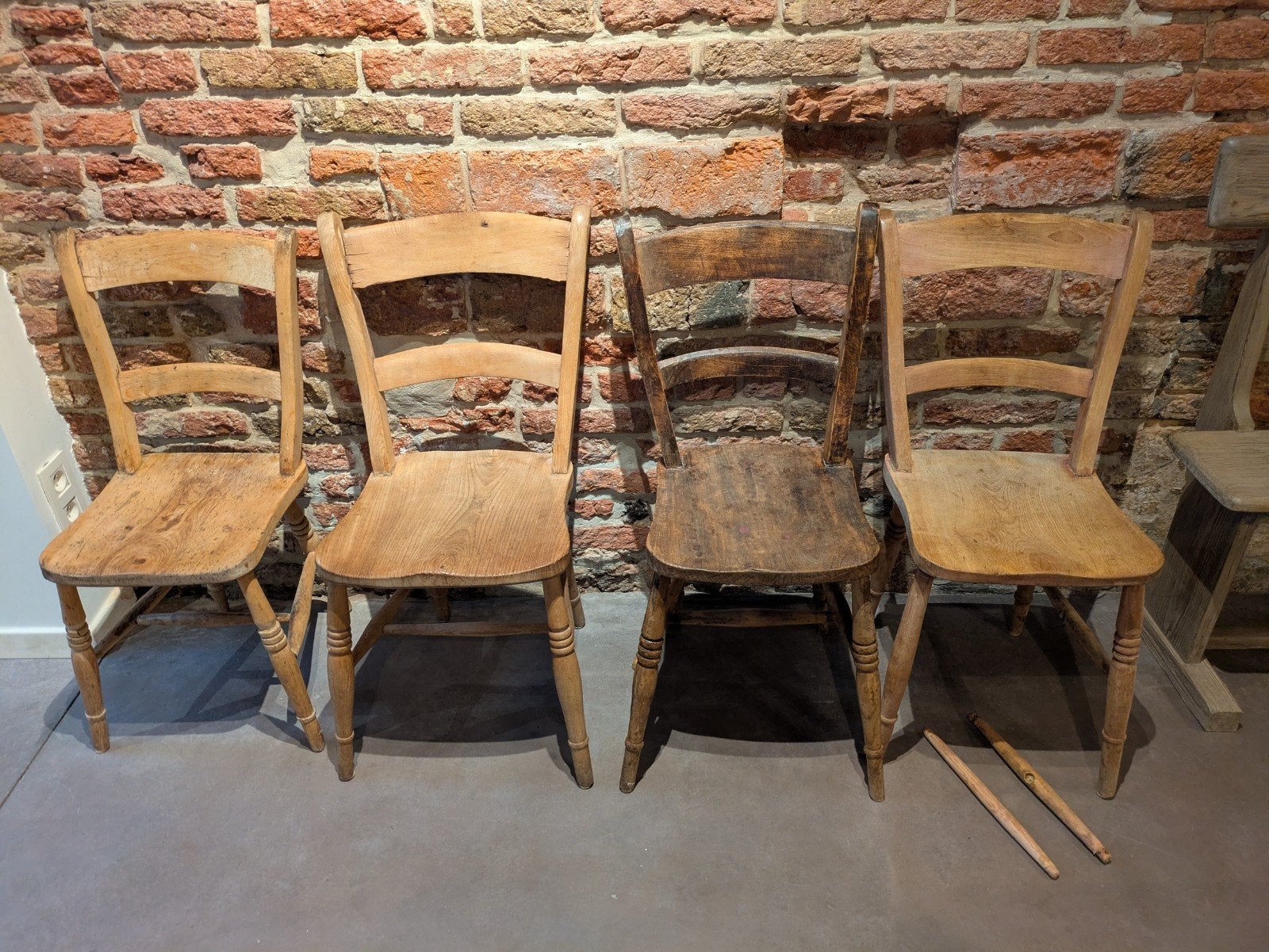 Oude houten 19e eeuwse stoelen voor lijm projectje, Maison & Meubles, 19e eeuws, Enlèvement, Utilisé, Bois