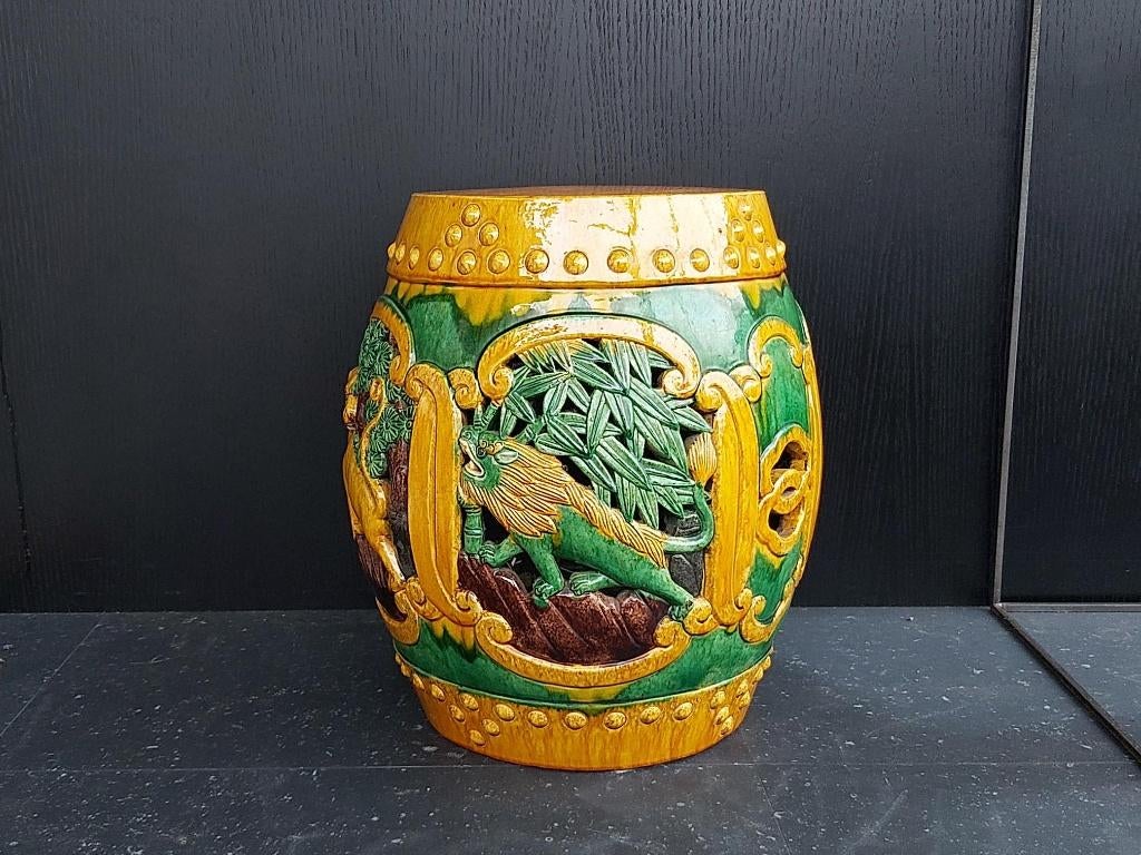Chinese sancai geglazuurde keramische mid century tuin kruk, Antiek en Kunst, Antiek | Woonaccessoires, Ophalen