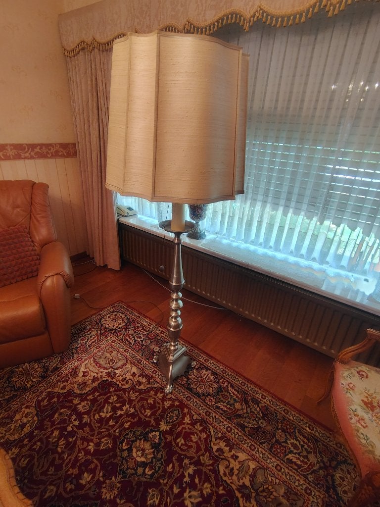 Staande lamp verzilverd, Ophalen, Zo goed als nieuw, Metaal, 150 tot 200 cm