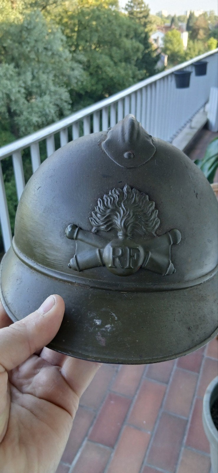Helm frans artillerie wo1, Verzamelen, Ophalen of Verzenden