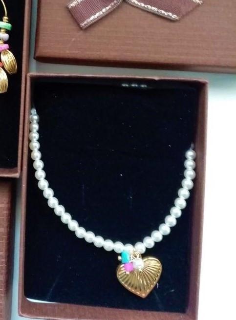 nieuw collier perles ketting hart , 40cm + 5cm , kleurvast, Bijoux, Sacs & Beauté, Enlèvement ou Envoi, Neuf, Autres matériaux