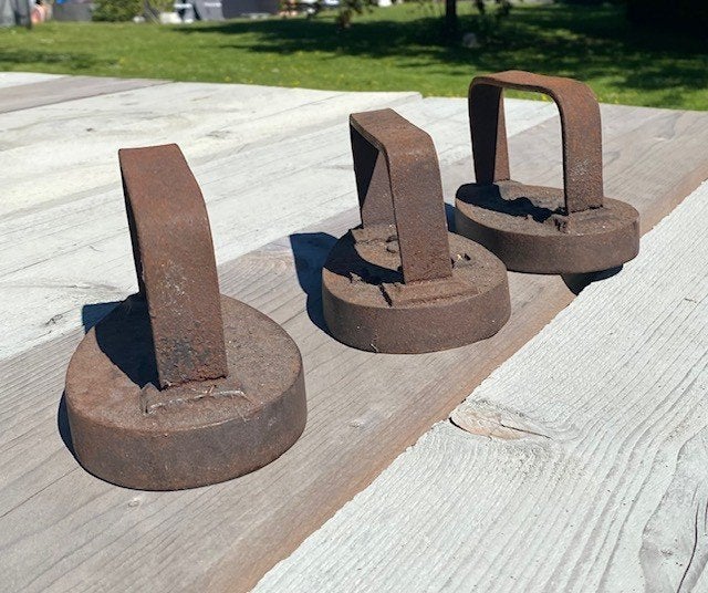 Antieke gietijzeren strijkijzers (3 stuks), Antiek en Kunst, Ophalen