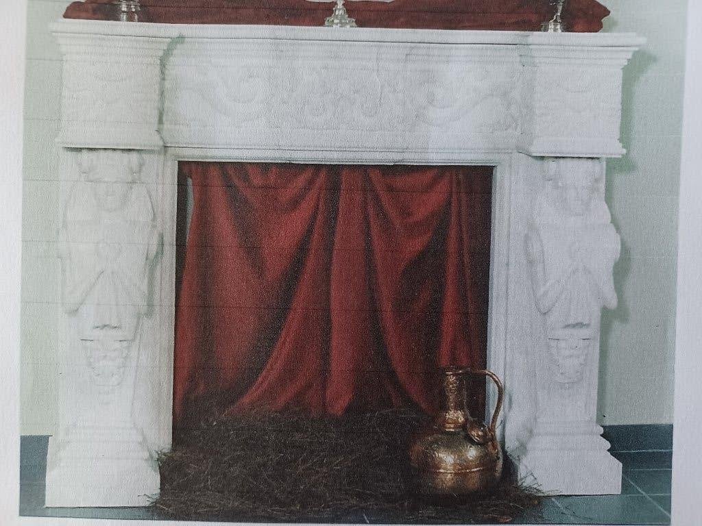 Prachtige volle marmeren schouwmantel, nieuw, Maison & Meubles, Cheminées, Neuf, Autres types, Enlèvement