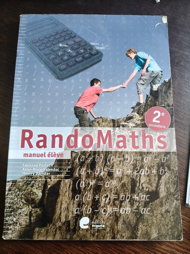 RANDOMATHS 2EME SECONDAIRE MANUEL, Livres, Enlèvement ou Envoi, Editions erasme, Utilisé, Secondaire