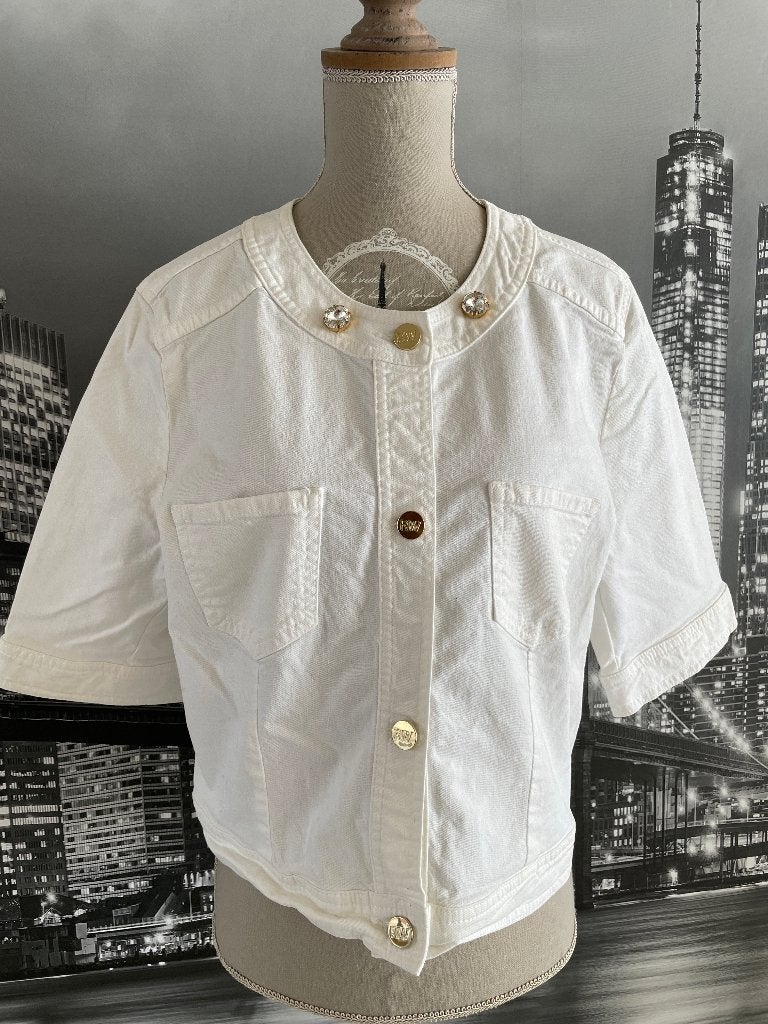 River Woods - prachtig wit zomer jasje - 44, Vêtements | Femmes, Vestes & Costumes, Taille 42/44 (L), River Woods, Comme neuf