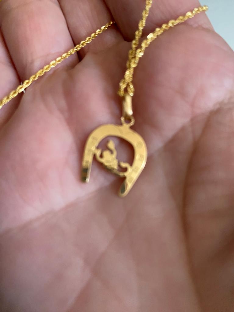 Pendentif fer a cheval en or 18k, Or, Enlèvement, Utilisé, Autres représentations