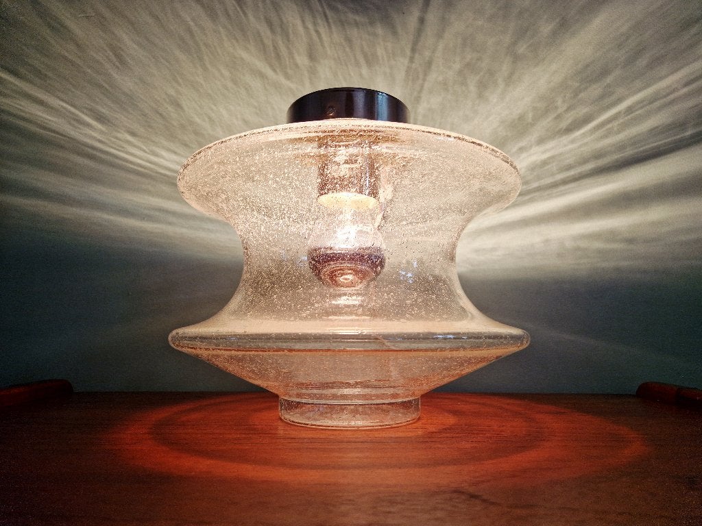 Meerpaal bubbelglazen plafondlamp (3 beschikbaar), RAAK,1970, Ophalen of Verzenden