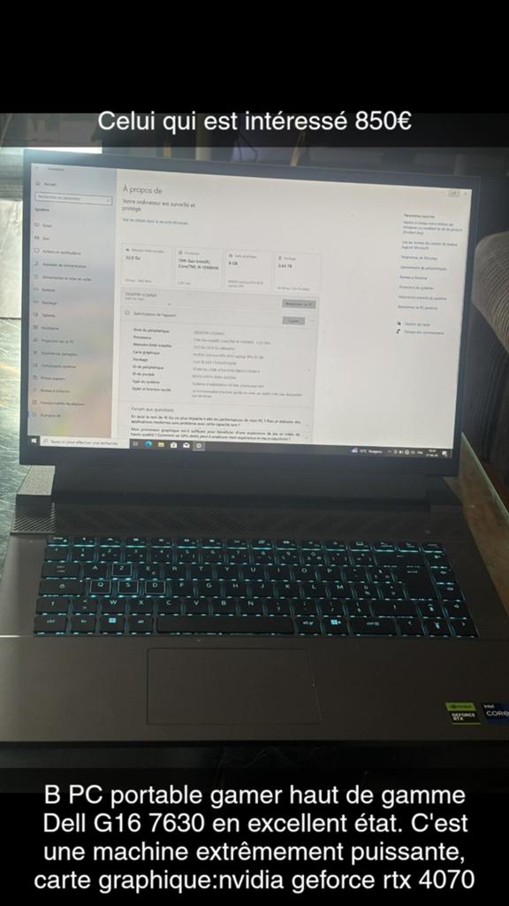 Pc gamer DELL G16 7630