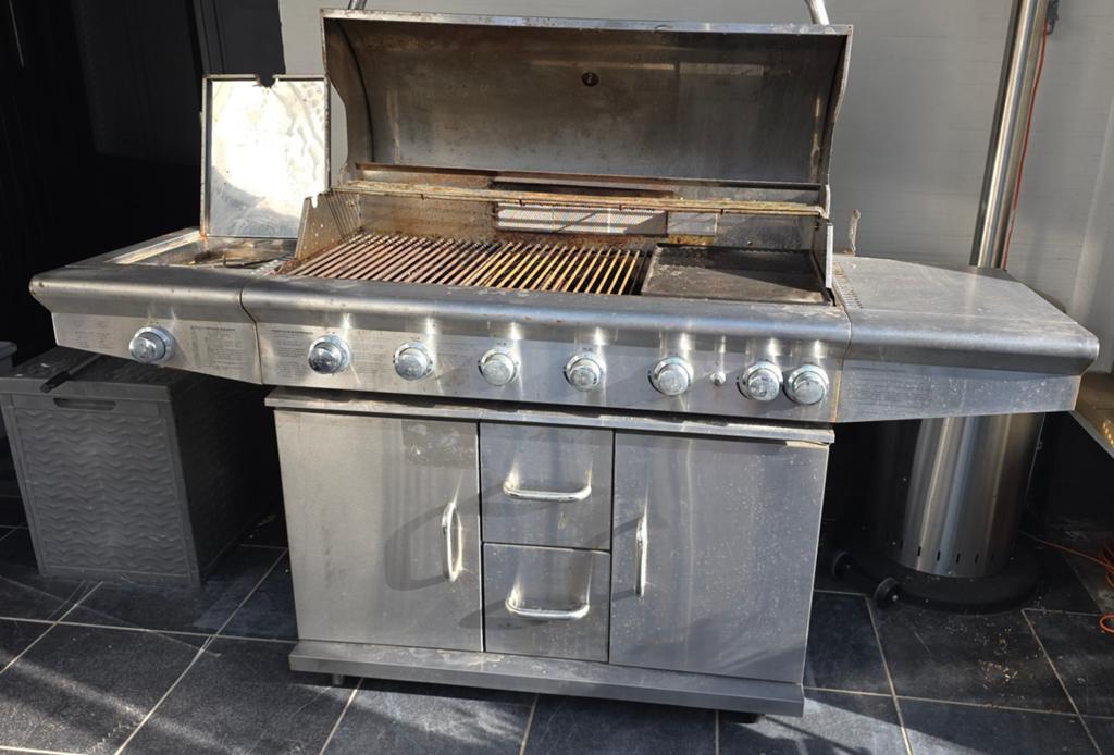 Gasbbq met braadspit, Tuin en Terras, Buitenkeukens, Gebruikt, Gas, Vrijstaand, Ophalen