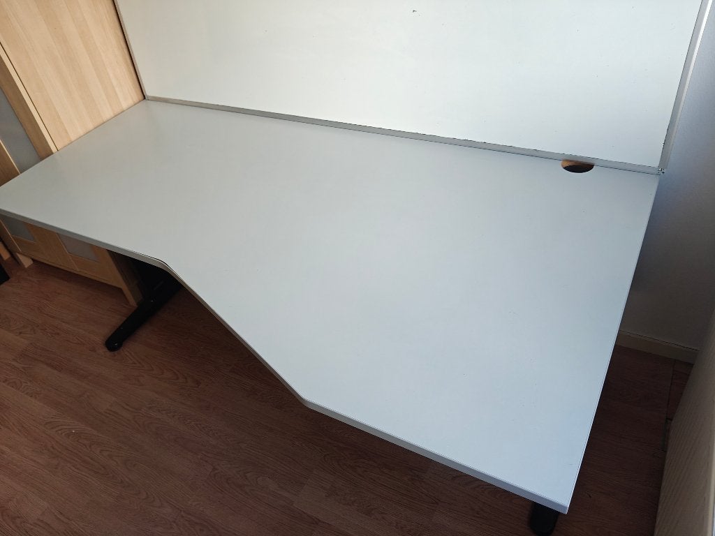Bureau 180b x 80/90d (manueel in hoogte verstelbaar), Ophalen, Gebruikt, 180 cm, Overige merken