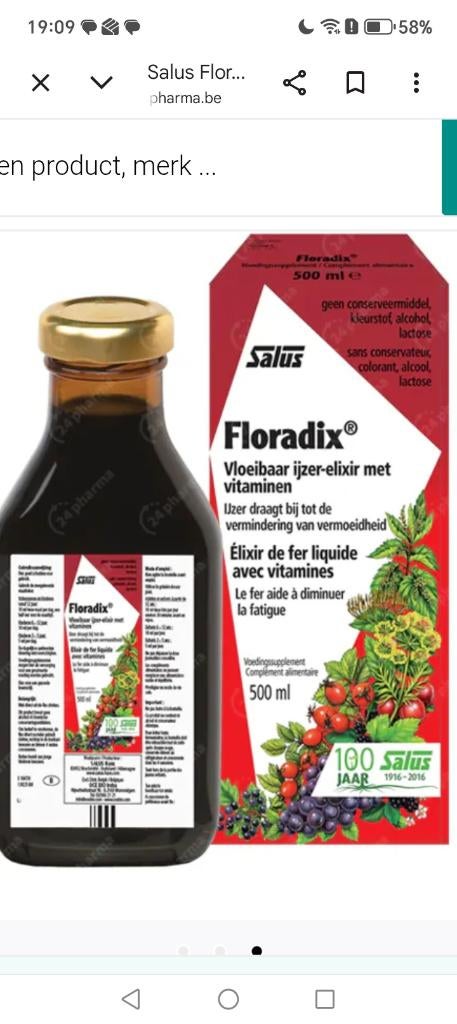 Floradix, ijzer elixir 500 ml, Diversen, Ophalen of Verzenden