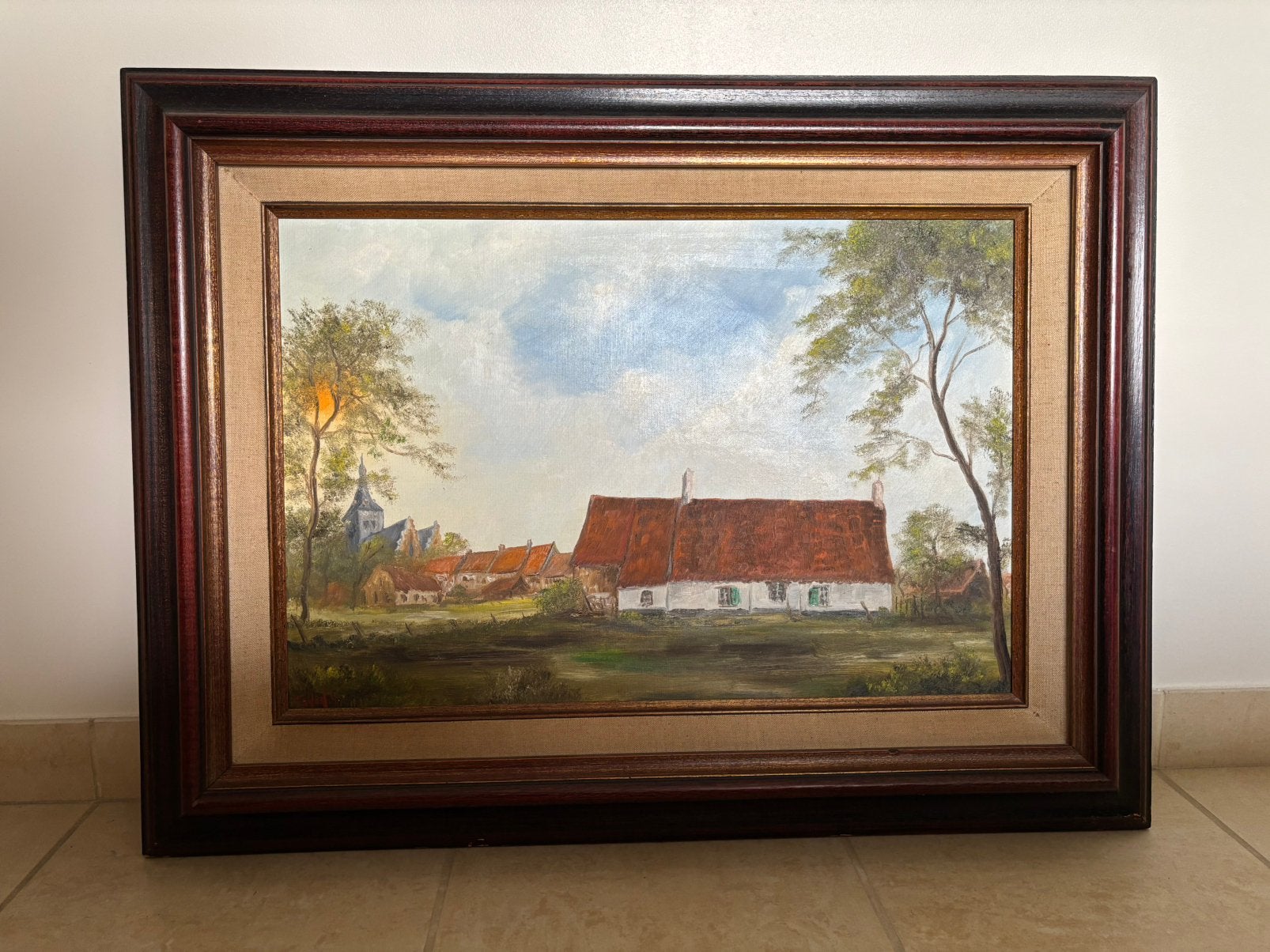 Peinture à l'huile originale de Georges Tahon, Enlèvement ou Envoi, Peinture à l'huile, Encadré, Paysage urbain / rural