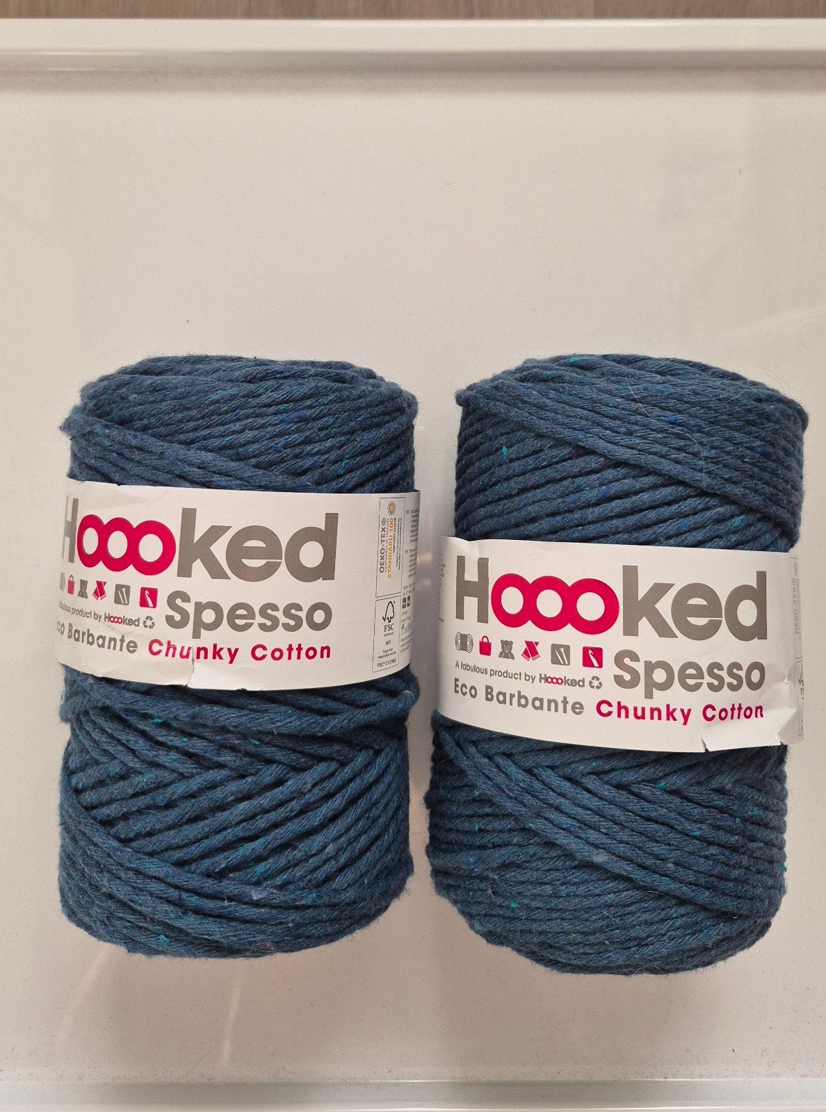Hoooked Spesso Eco Barbante Cunky Cotton - Pétrole, Hobby & Loisirs créatifs, Enlèvement, Neuf, Laine ou Fils