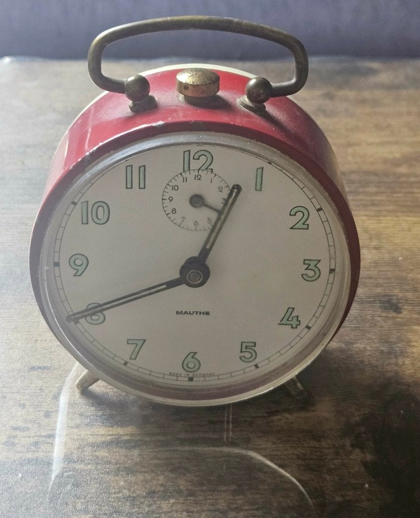 RÉVEIL MAUTHE VINTAGE ROUGE – MADE IN GERMANY, Enlèvement ou Envoi